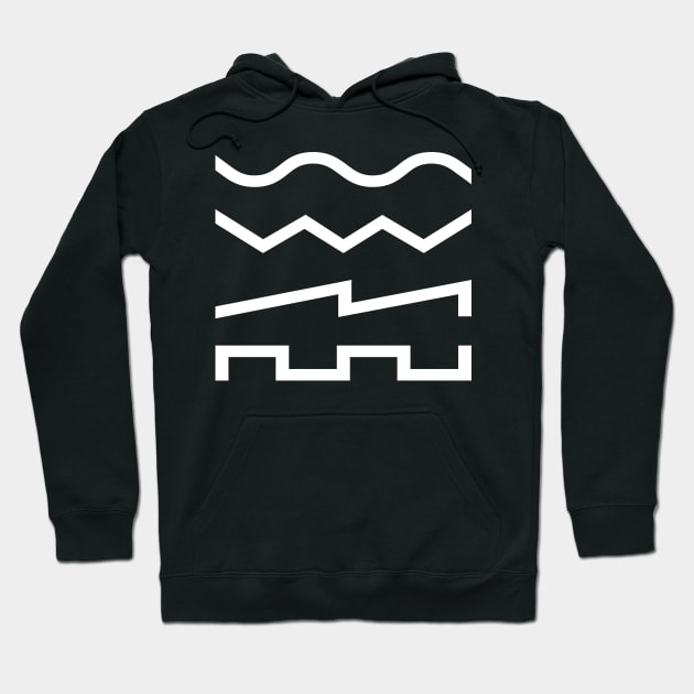 Waveforms 2 White Hoodie by Synthshirt